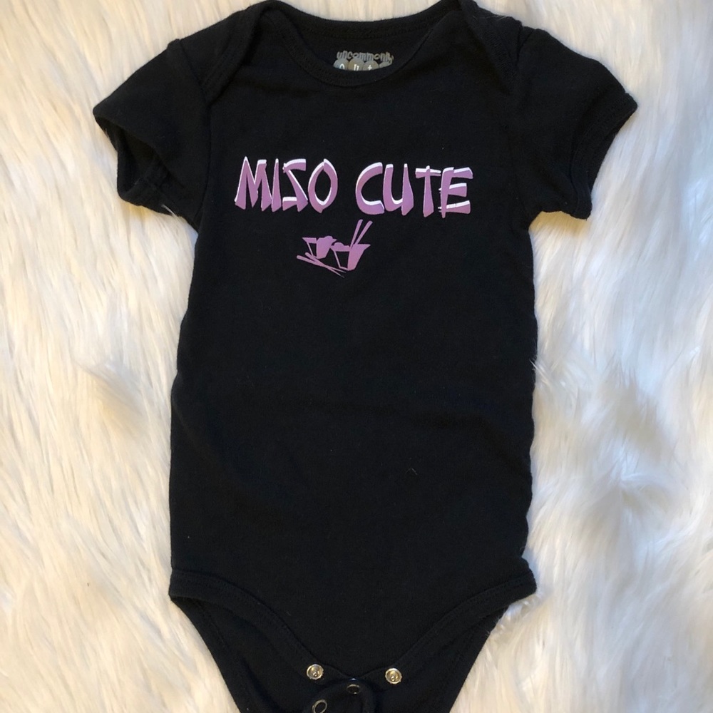 “Miso Cute” Black Graphic Onesie